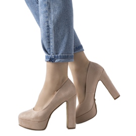 Bež štikle na platformi Aisha