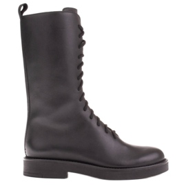 Marco Shoes Lucia čizme na vezanje crno