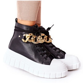 PB1 Visoke tenisice na crnoj platformi La Rocca crna