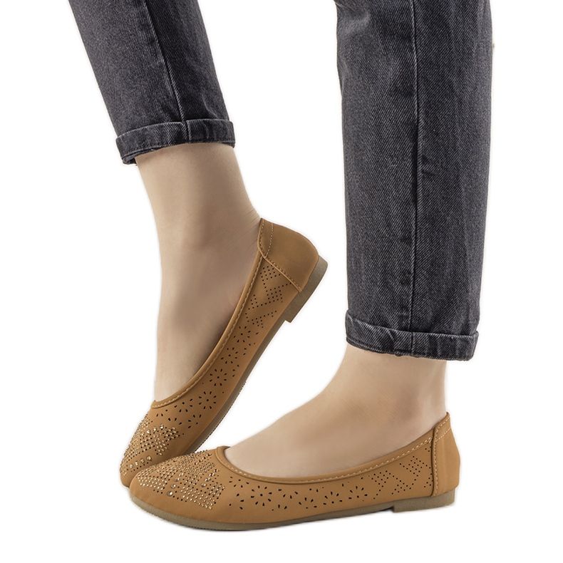 Balerine s devama s ažurnim uzorkom iz Andalije smeđa