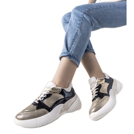 Zlatne tenisice s visokim potplatom Rude crna