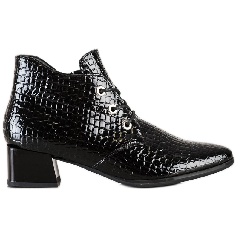 VINCEZA čizme na vezanje crno