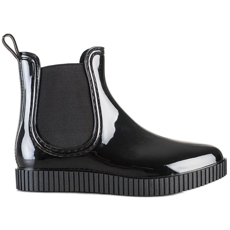 SHELOVET Lakirane galoše na platformi crno
