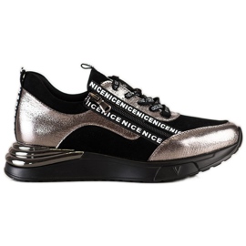VINCEZA tenisice s patentnim zatvaračem crna zlatni