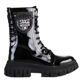 SHELOVET Crne čizme na Pltform -u crna