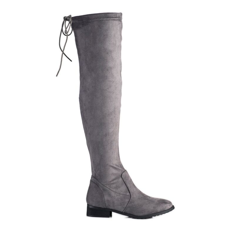 M.Daszyński Čizme preko koljena na ravnoj peti siva