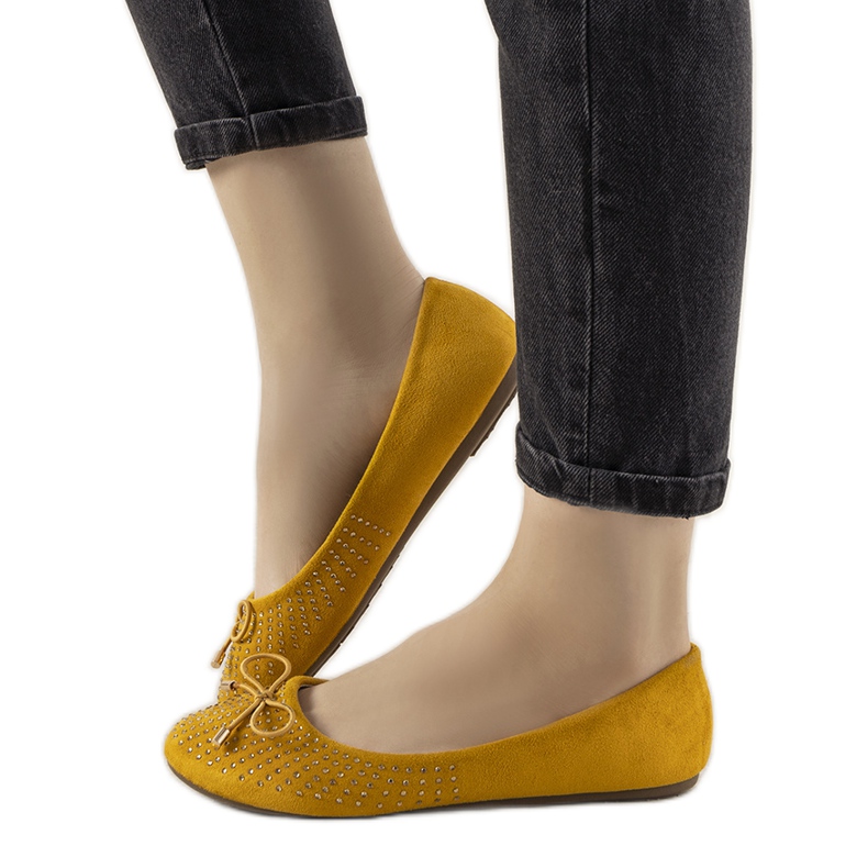 Žute balerine s mašnom Larise žuta boja