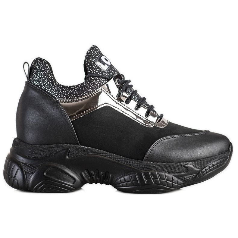 SHELOVET Modne tenisice na klin Love crno