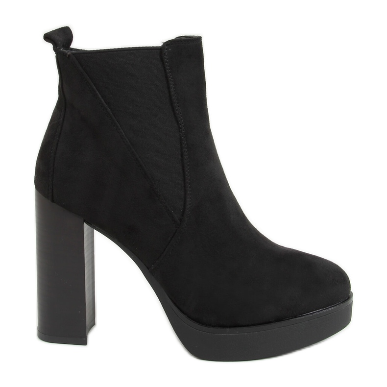 Čizme na stupu i platformi crne 9568 Crne crno