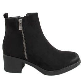 Čizme na gumenoj peti crne 8301 Crne crna