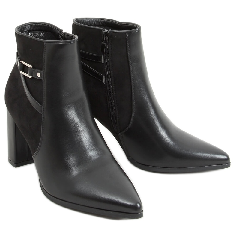 Crne čizme s visokim potpeticama E9306 Crna crno