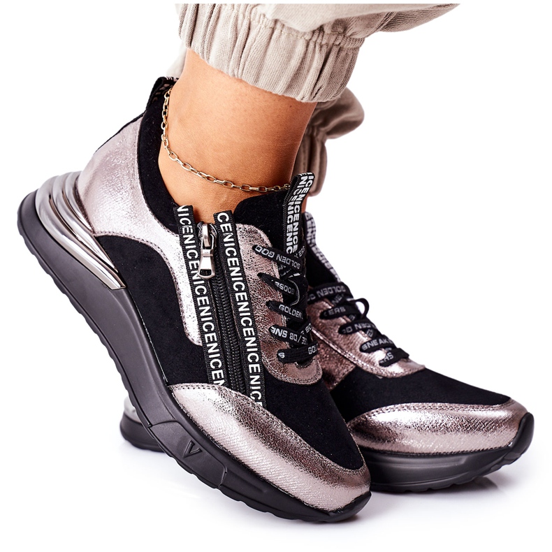 Vinceza Ženske sportske cipele Tenisice Black Aduan crno