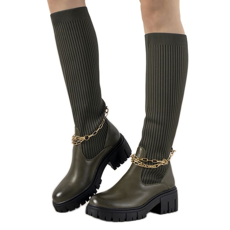 Zelene čizme s gornjim dijelom čarapa Živjeli zelena