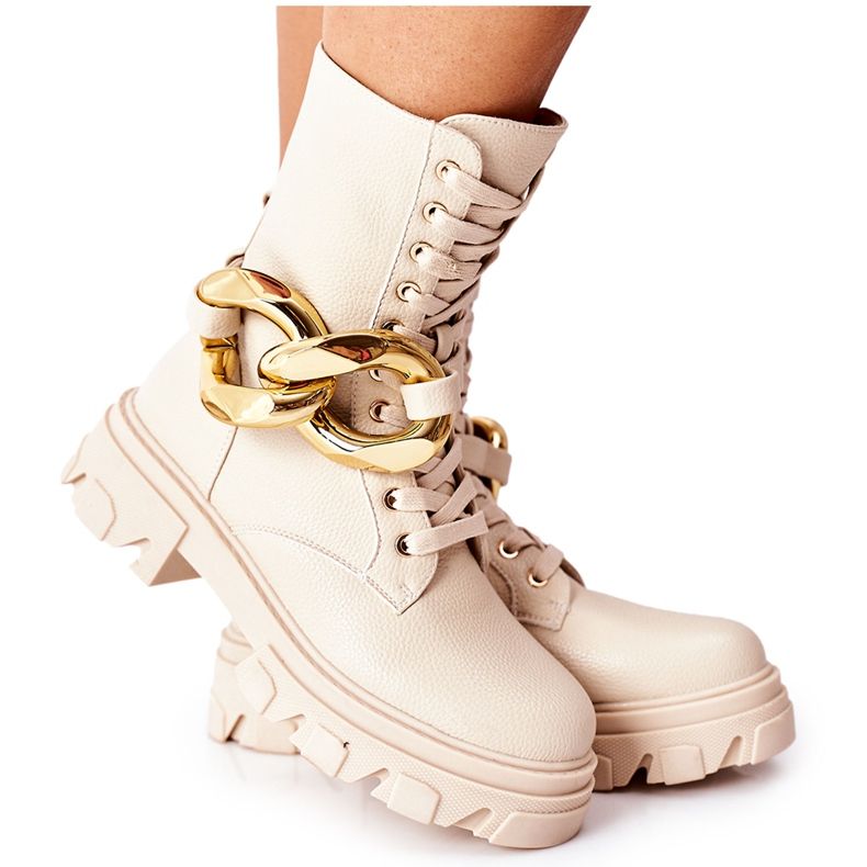 S.Barski S. Barski Ženske čizme Bež Jensen smeđa