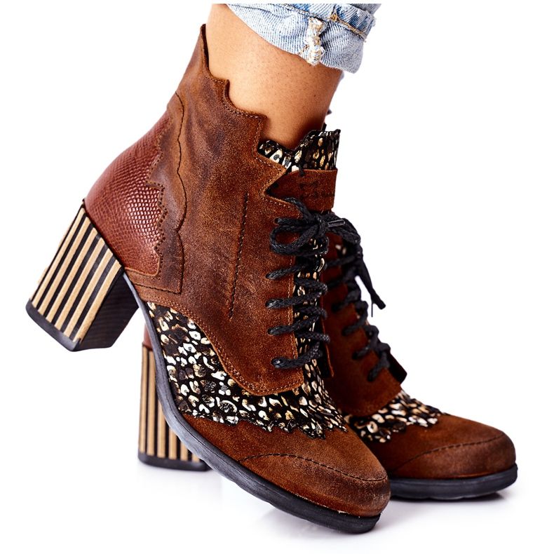 Ženske čizme kožne Maciejka Brown 03190-02 smeđa