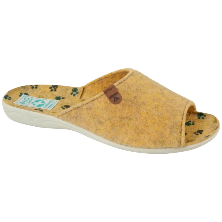 Papuče od filca Adanex 25493 žute žuta boja