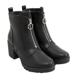 Crne čizme na visoku petu BH-50 Black Pu crna