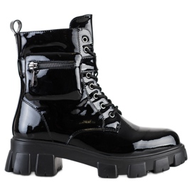 Weide Lakirani radnici s džepom crna