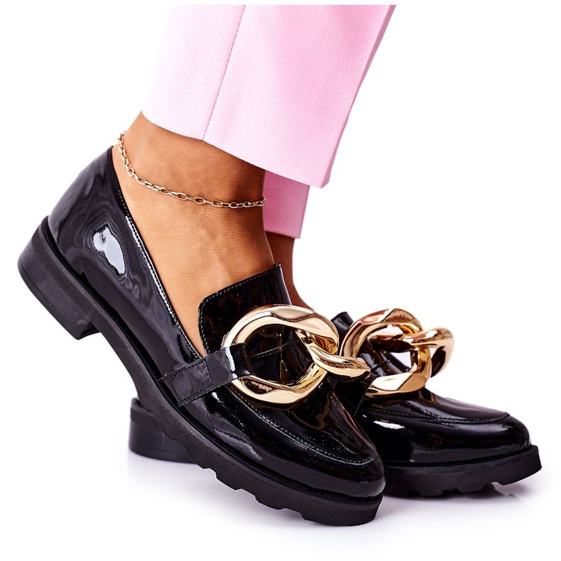 Kožne cipele Nicole Lacquered Black 2665 crno