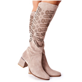 Lewski Shoes Suede Lewski Čizme Ažurna smeđa Romena