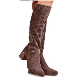 Lewski Shoes Suede Lewski Čizme Ažurna smeđa Romena