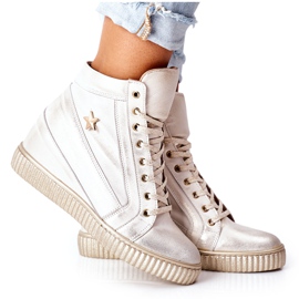 Lewski Shoes Ženske sportske kožne cipele Lewski Golden 3079 zlatni