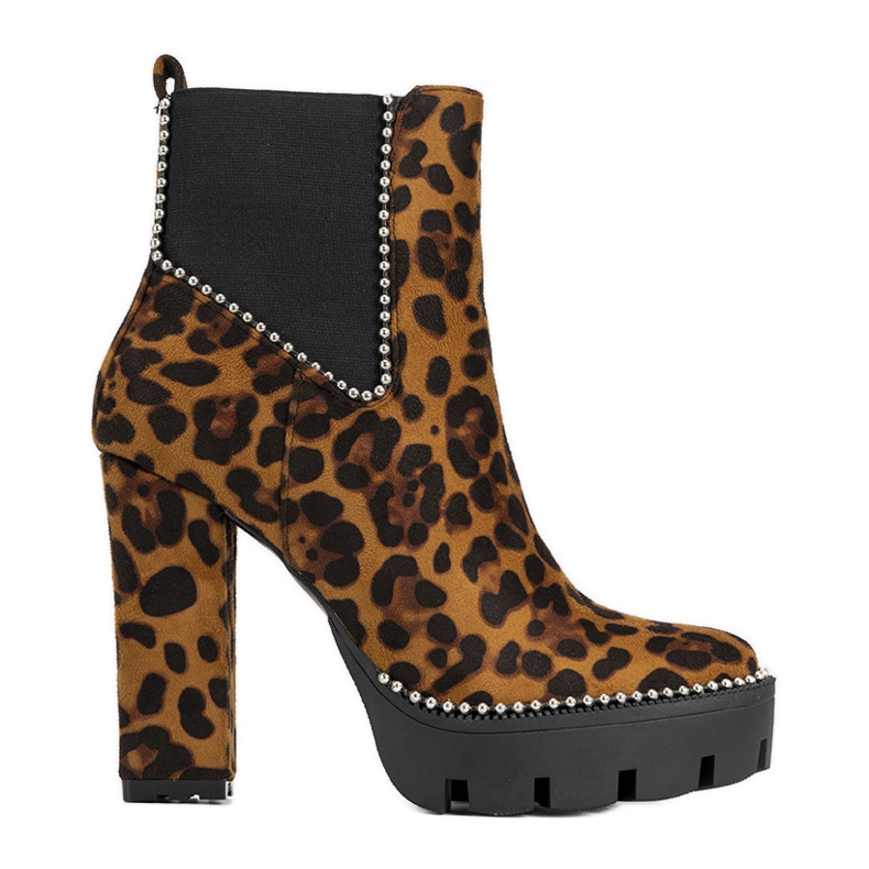 Smeđe čizme na stupu u obliku leoparda Leo smeđa