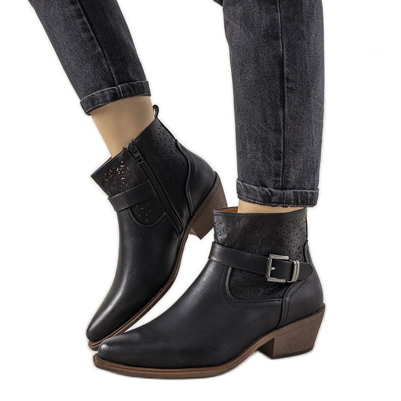 Crne čizme Jodhpur s Monroy kopčom crno