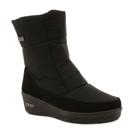 Progress Ženske lagane snježne čizme na napretku krzna Progj-22-126 Black crna