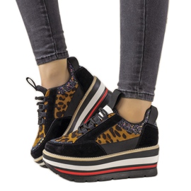 Crne tenisice s visokim Debbi potplatima smeđa crna