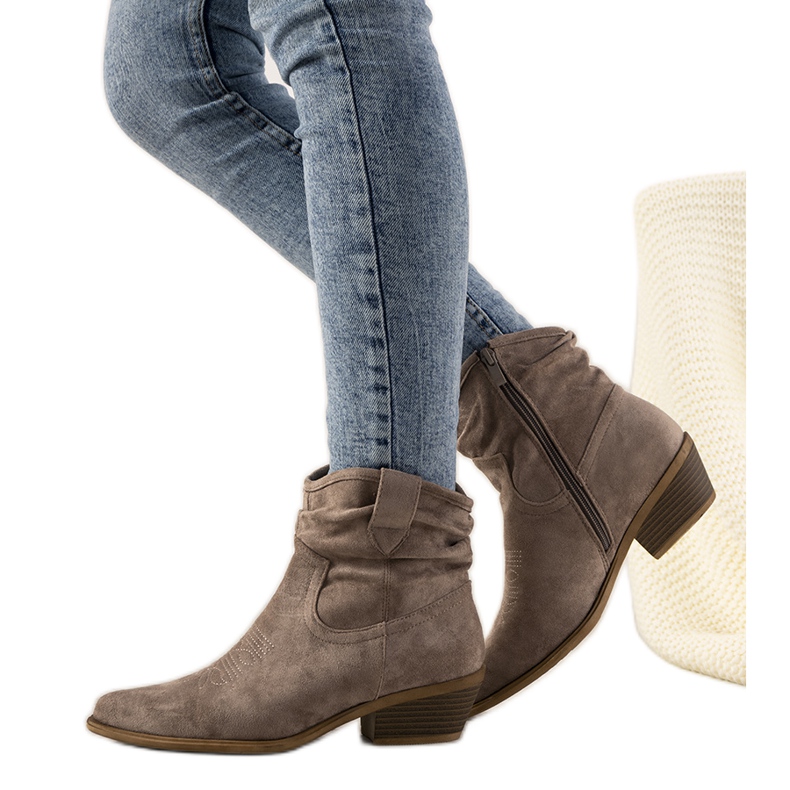 Smeđe ženske kaubojske čizme Taup smeđa