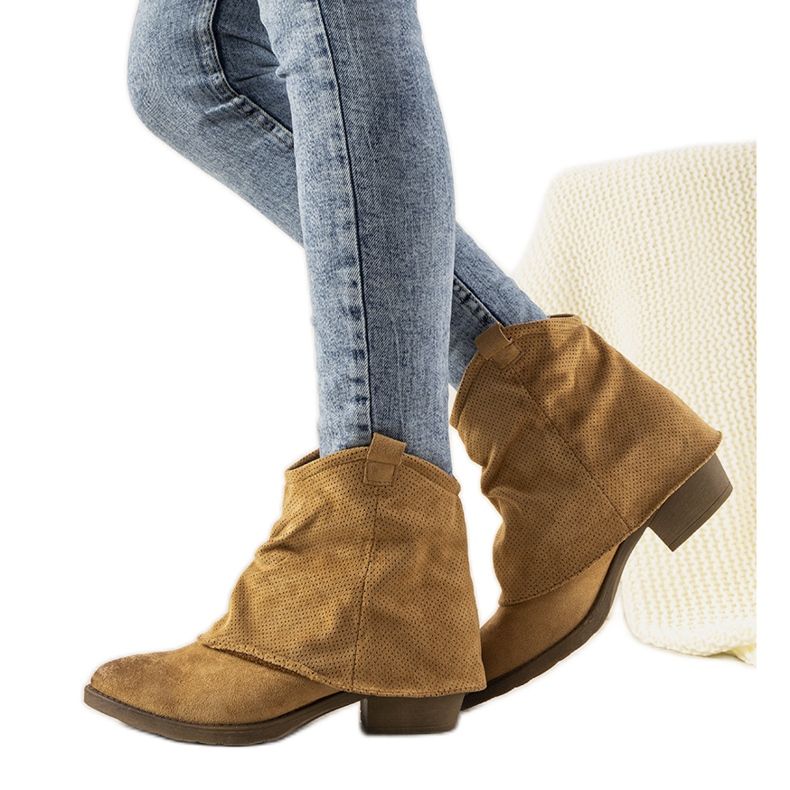 Smeđe ženske kaubojske čizme Belloci smeđa