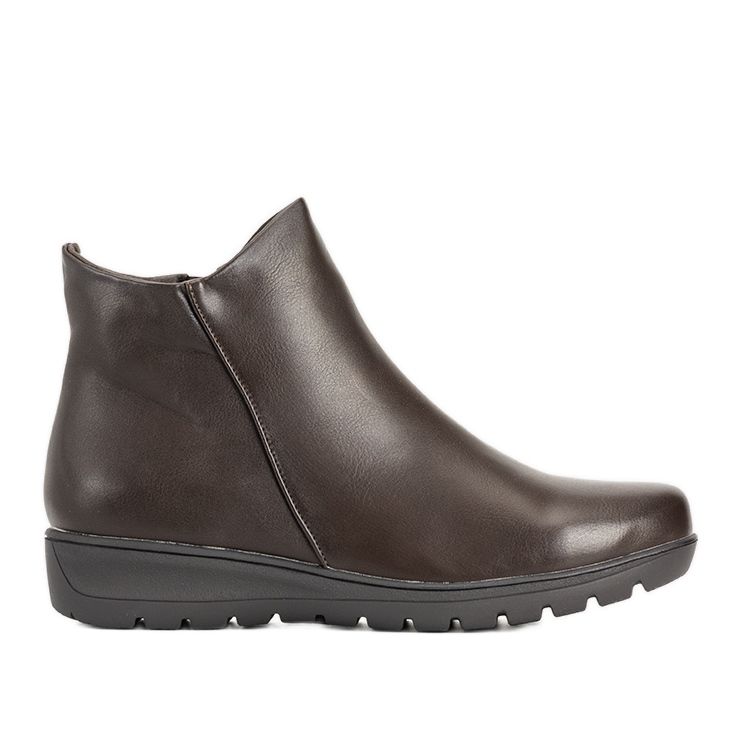 Garrido smeđe glatke ravne čizme smeđa