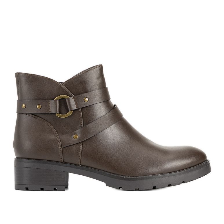 Smeđe glatke ravne gležnjače s prugama iz Danise smeđa