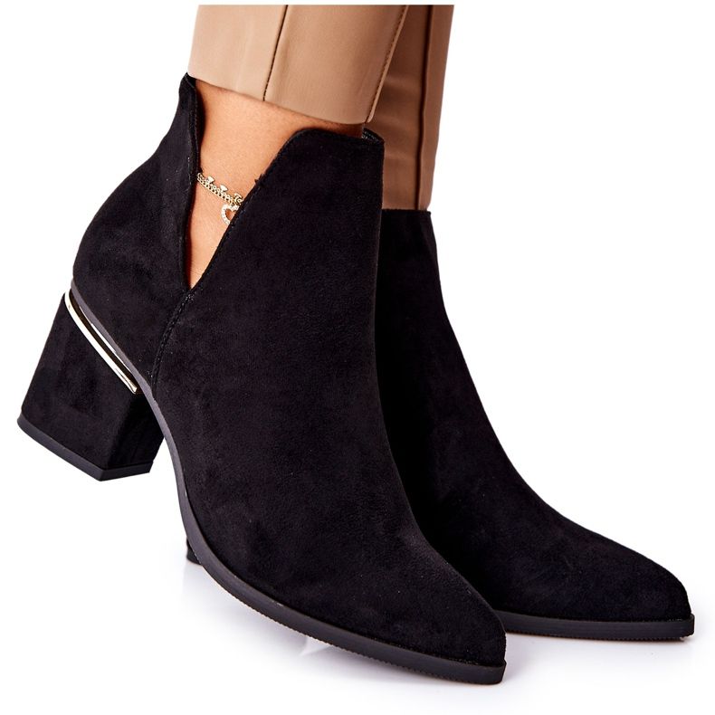 PS1 Ženske čizme od antilopa s izrezima Black Noel crno