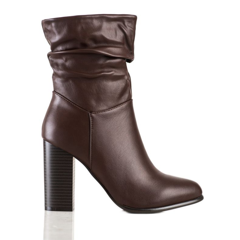 Lovery Visoke čizme s naboranim gornjim dijelom smeđa