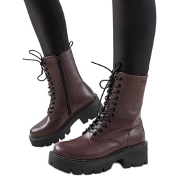 Maroon visoke ženske čizme Big Star za žene Ochoa klaret