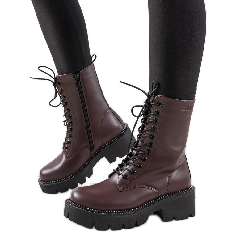 Maroon visoke ženske čizme Big Star za žene Ochoa bordo