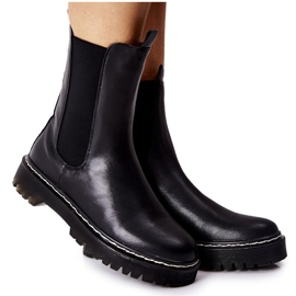 S.Barski Ženske visoke čizme Jodhpur čizme Crna Nemoreva