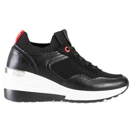 SHELOVET Tenisice na klizanje s mrežom crno