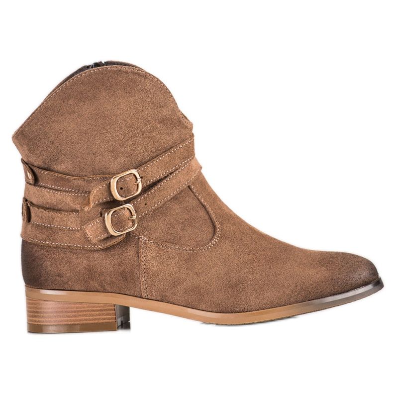 VINCEZA kaubojske čizme sa kopčama smeđa