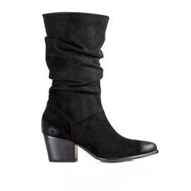 Čizme s nabranim gornjim dijelom VINCEZA crna