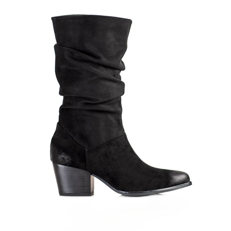 Čizme s nabranim gornjim dijelom VINCEZA crno