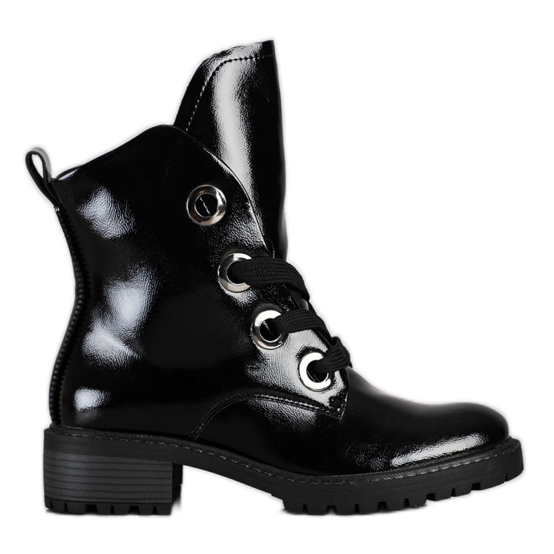 VINCEZA čizme na vezanje crno