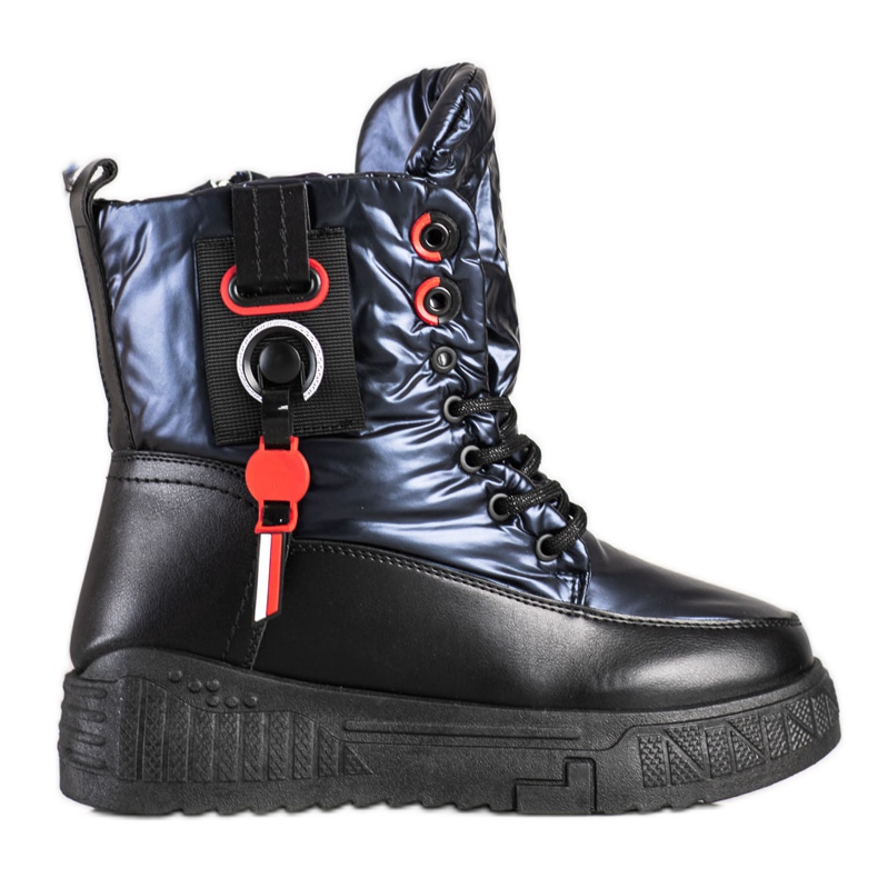 Seastar Tople čizme za snijeg na platformi crno mornarsko plava