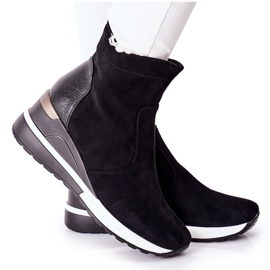 Vinceza Ženske čizme na klin Black Greenfort crna