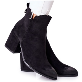 Vinceza Ženske čizme na petu, antilop, crni Carrick crna