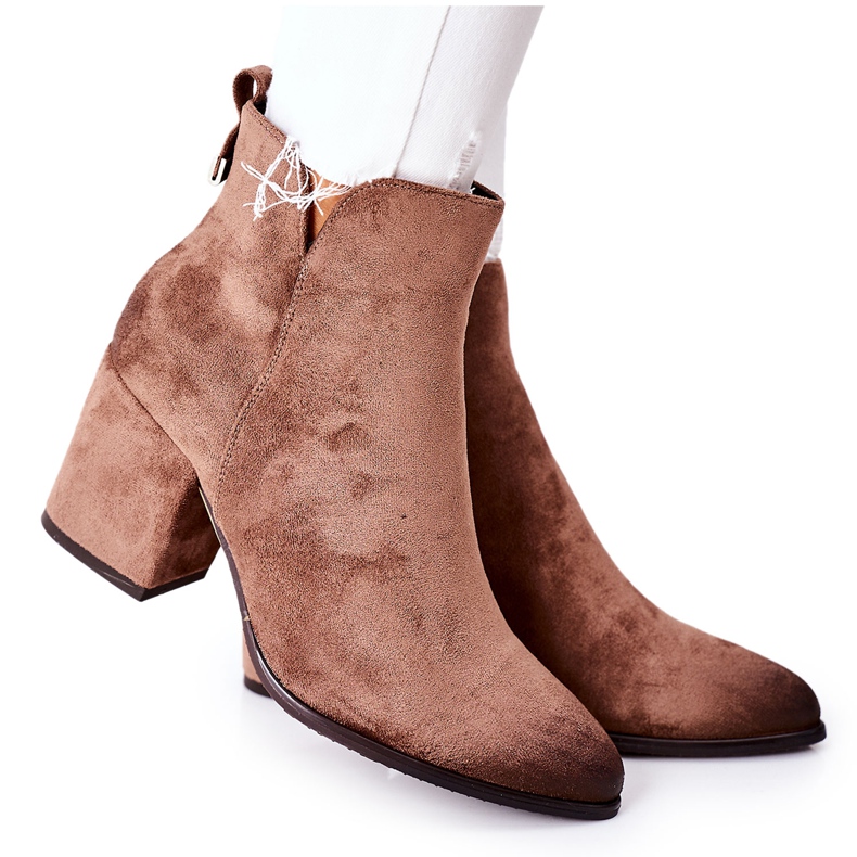 Vinceza Ženske čizme na petu antilop bež Carrick