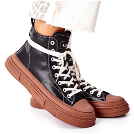 Ženske tenisice visoke izolacije GOE II2N4033 Crne smeđa crna