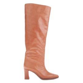 Marco Shoes Čizme na petu za široko tele smeđa